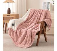 HOMLYNS Heated Blanket Throw, 160 x 130 cm, 9 Heat Levels, Pink | 2-10 hour timer, UKCA and CE certified, memory control, 2.2 m power cord