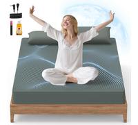 HOMLYNS RelaxRite Grounding Sheets Queen Size, 95% Cotton + 5% Pure Silver Fiber, Fitted Bed Sheet with Deep Pocket Up to 15'', Earthing Mattress Pad with Grounding Cord