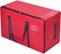 HomlyPro 110L Large Storage Bag, Heavy Duty Waterproof Bag with Zip, Strap & Handle for Moving House Essentials, College Dorm, Christmas Decor, Bedding & Laundry (Red)