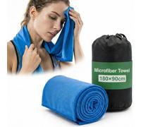 HomlyPro Microfibre Towel Extra Large 180x90cm - Quick Dry, Lightweight, Super Soft, Compact Bath Towel for Gym, Travel, Beach, Swimming, Camping, Hiking & Yoga (Blue)