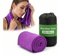 HomlyPro Microfibre Towel Extra Large 180x90cm - Quick Dry, Lightweight, Super Soft, Compact Bath Towel for Gym, Travel, Beach, Swimming, Camping, Hiking & Yoga (Purple)