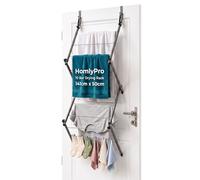 HomlyPro Over Door Clothes Drying Rack, 10 Bar Foldable Hanging Drying Rack, Space Saving Laundry Organizer, Heavy Duty Clothes Airer Indoor & Outdoor Garment Storage Solution (Grey)