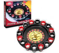 HomlyPro Roulette Drinking Game, 16 Shot Glasses, 2 Metal Balls, Adults 18+ | Numbered Cups, Rolling Spheres and a Spinning Centrepiece Create a Casino-inspired Drinking Game for Lively Group Gatherings