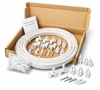 HOMMAKR 10 FT (3M) White Plastic Curtain Track Glider Rail For Straight And Bay Windows (10 Brackets, 4 Ends, 35 Gliders, 10 Screws)