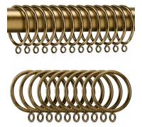 HOMMAKR 50 Pack 38mm Brass Metal Curtain Pole Rings, Heavy Duty Smooth Gliding Curtain Hanging Rings, Drapery Curtain Rail Rings, Fits Curtain Poles & Rods up to 35mm Diameter