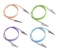 HOMMDECO 4PCS Color Bib Clips Silicone Bib Clips Mask Clips Soft and Bendable Dental Bib Clips Dental Oral Care Accessories Napkin Clips for Youth, Adult and Elderly(Blue Green Purple Orange)