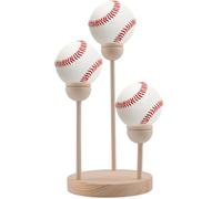 HOMMDECO Baseball Display Stand Wooden Display Holder Baseball Storage Case Solid and Durable Baseball Rack a for Baseball Lovers