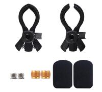 HOMMDECO Black Microphone Large Spring Clip 2PCS Two 5/8 to 3/8 Screw Adapters Plastic Universal Durable Adjustable Microphone Clip for Different Size Microphones