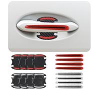 HOMMDECO Car Door Handle Reflective 16 PCS, Fluorescent Resin Gel Anti-Collision Anti-Scratch Anti-Collision Products General Motor Protective Film (White and Red)