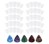 HOMMDECO Fingertip Protector 50 PCS Silicone Non Slip Breathable Finger Protection Covers Caps 5 Sizes Use for Ukulelele, Guitar, Bass, Sewing (Comes with 5 Picks)
