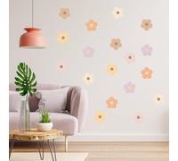 HOMMDECO Floral Wall Decals 6 Sheets Removable Stickers Decals Self-Adhesive Colorful Garden Wall Decor 19.3 * 14.6cm Sunflower Pattern Thickened, for Bedroom Living Room