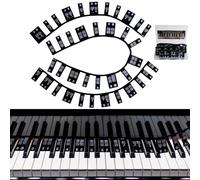 HOMMDECO Piano Notes Guide Removable Piano Keyboard Stickers for Beginners 88 Key Full Size Silicone Piano Keyboard Note Labels Without Stickers Complimentary Box for Music Theory Learning (Black)