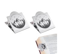 HOMMDECO Vintage Mountain Metal Clip 2 PCS of Creative and Versatile Office Supplies Suitable for Diary, Notebook, Handbook, Manual, Food Snack Bag, Banknotes, Change Binder Clip for Page (Silver)