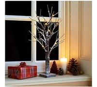 Homme Concept - 60cm/2ft Snowy Twig Tree Lights with 24 Warm White LEDs Tabletop Christmas Tree Decor for Indoor?Outdoor use