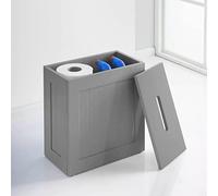 Homme Concept - Bathroom Storage Box and Cabinet - Compact Grey Floor Organizer, Multi-Purpose Storage Unit for Cleaning Supplies.