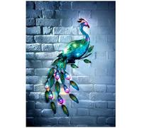 Homme Concept - Peacock Solar Powered Outdoor Garden Metal Wall Art, Solar Garden Ornaments, Solar Lights Outdoor, Garden Decoration Pathway Lights.