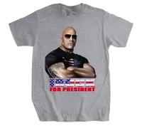 Homme t Shirt Summer Men t-Shirt The Rock Dwayne Johnson for President Balck T-Shirt Unisex t-Shirt Teenagers Cool Tops