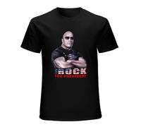 Homme T Shirt Summer Men T-Shirt The Rock Dwayne Johnson for President Balck T-Shirt Unisex T-Shirt Teenagers Cool Tops Black Size L