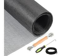 HOMMEE Windows Screen and Screen Door Repair Kit, 39'' x118'' Fiberglass Screen Mesh with Rolling Tool and Screen Retainer Spline