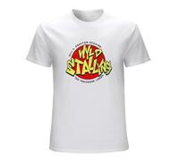 Hommes Bill & Ted WYLD Stallyns Rock Délavé Style T-Shirt Logo Film White L