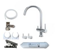 Hommix Como Chrome 3-Way Tap & Advanced Single Filter Under-Sink Drinking Water & Filter Kit