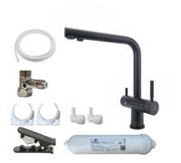 Hommix Lucca Matt Black 3-Way Tap & Advanced Single Filter Under-Sink Drinking Water & Filter Kit