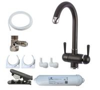 Hommix Pardenia Black 3-Way Tap & Advanced Single Filter Under-Sink Drinking Water & Filter Kit