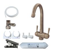 Hommix Pardenia Bronze 3-Way Tap & Advanced Single Filter Under-Sink Drinking Water & Filter Kit