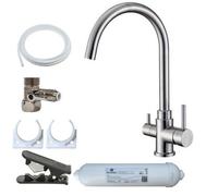 Hommix Pisa Brushed 304 Stainless Steel 3-Way Tap & Advanced Single Filter Under-Sink Drinking Water Filter & Filter Kit