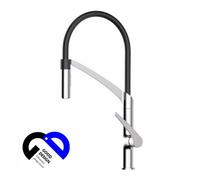 Hommix Rubineta Ultima-50 Chrome / Black Silicon Neck Pull Out Kitchen Mixer