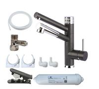 Hommix Sicilia Black 3-Way Pull-Out Tap & Advanced Single Filter Under-Sink Drinking Water & Filter Kit