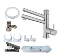 Hommix Sicilia Chrome 3-Way Pull-Out Tap & Advanced Single Filter Under-Sink Drinking Water & Filter Kit