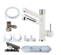 Hommix Sicilia White 3-Way Pull-Out Tap & Advanced Single Filter Under-Sink Drinking Water & Filter Kit
