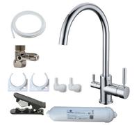 Hommix Verona Chrome 3-Way Tap & Advanced Single Filter Under-Sink Drinking Water Filter & Filter Kit