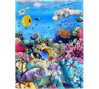 HommomH Tropical Fish Blanket, 50x60 inches, Bright Underwater World Design, Soft Cozy Plush Throw for Couch Bed