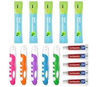 hommova 15 PCS Portable Travel Toothbrush Set, Folding Toothbrush with Toothpaste and Mouthwash