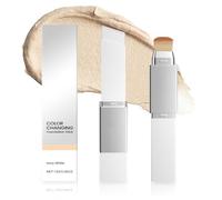 hommova 2 Pack Korean Colour Changing Foundation Stick, 2-in-1 White Foundation Stick with Brush Design, Natural Moisturizing & Concealer