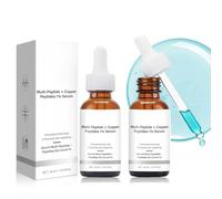 hommova 2 Pcs Multi Peptide + Copper Peptide 1% Serum, Ghk-Cu Copper Peptide Serum with Hyaluronic Acid for Face, Skin Elasticity & Firmness, Hydrating