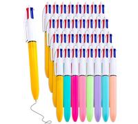 hommova 24 Pcs Multi Coloured Pens All in One, Retractable 4 Colour Ballpoint Pens 1.0mm