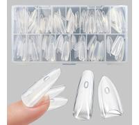 hommova 240PCS Sandwich Dual Nail Forms - Dual-Sided Extension Moulds for Builder Gel, 15 Sizes Kit to Prevent Warping & Stacking, for Home or Salon Use
