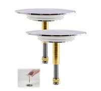 hommova 2Pcs Chrome Plated Metal 72mm Bath Plug Replacement, Bathtub Plug for Drain, Bath Tub Waste Plugs