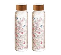 hommova 2PCS Glass Water Bottle 550ml, Reusable Artistic Glass Drinking Bottle, Change Color Depending on Water Temperature, BPA-Free, for School Sport Yoga Gym with Hot Cold Drinks