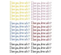 hommova 30 Pcs 11 cm X 2 cm Waterproof I Love You Drive Safe Mirror Sticker, 5 Colors