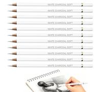 hommova 30 Pcs White Charcoal Pencil, Colouring Pencils for Art, Highlight Sketch White Pencil for Artist Drawing