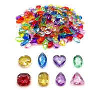 hommova 300 Pieces Gemstones for Kids and Adults, Multicolor Acrylic Diamonds for Pirate Treasure Hunt, Crafts, Party, Table Decorations, Swimming Pool