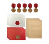 hommova 35 Pcs Vintage Letter Writing Paper and Envelopes Set with 10 Envelopes 15 Paper 10 Adhesive Seal for Cards Love Letters