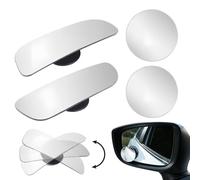 hommova 4 Pcs Blind Spot Mirrors, Circles Trapezoids 360° Adjustable Rotating Wing Mirror Blindspot for Car Suv Trucks Traffic Safety