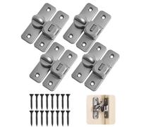 hommova 4 Set Anti Rust Bathroom Door Lock Latch, 90 180 Degree Snap on Sliding Door Latches for Internal Door