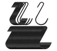 hommova 50 Pcs S Hooks for Hanging, Multi Purpose Black S Shaped Hook for Home Kitchen Office Workshop Bathroom Garden