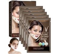 hommova 5Pcs Collagen V Line Face Lifting Chin Mask Set, Double Chin Neck Jowls Tightener for Women